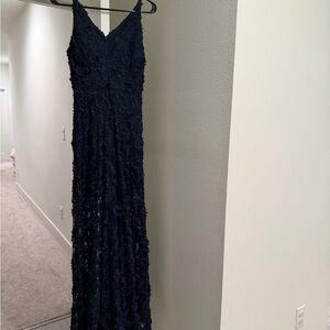 Xscape Navy Lace Maxi Dress